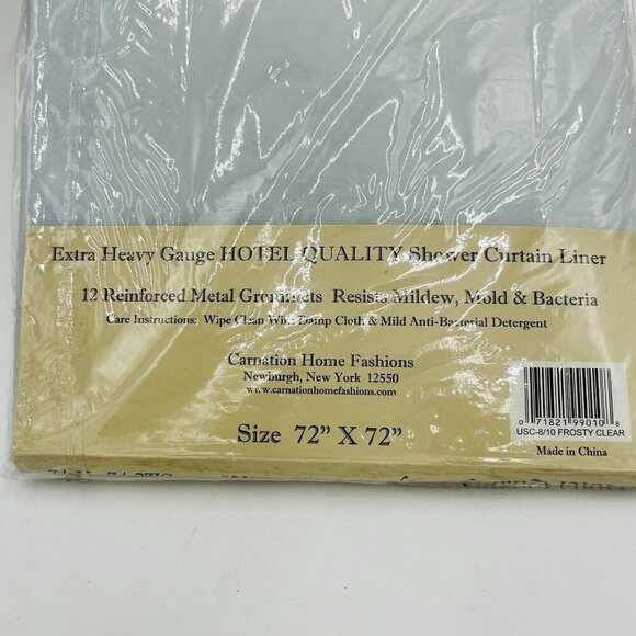 Carnation Home Fashions Hotel Quality Vinyl Shower Curtain Liner 72"x72" NEW - Picture 6 of 6